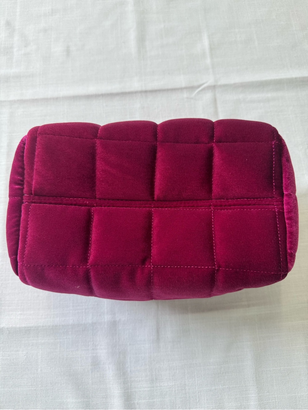 Anthropologie Quilted Velvet Hot Pink Cosmetic Bag NWT - Picture 4 of 9